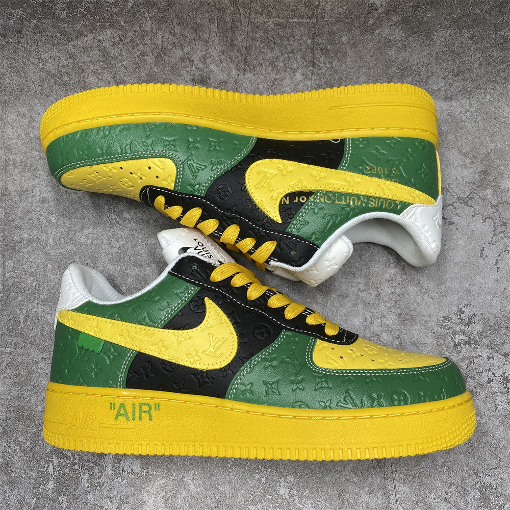 LV x Nike Air Force 1 yellow blue