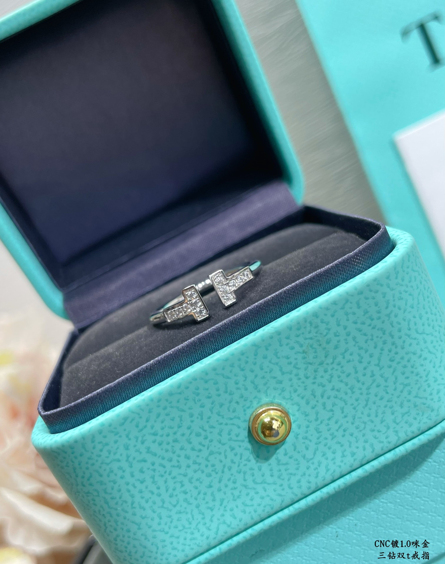 t*f*ny & co. double t Di*m*nd-banded ring