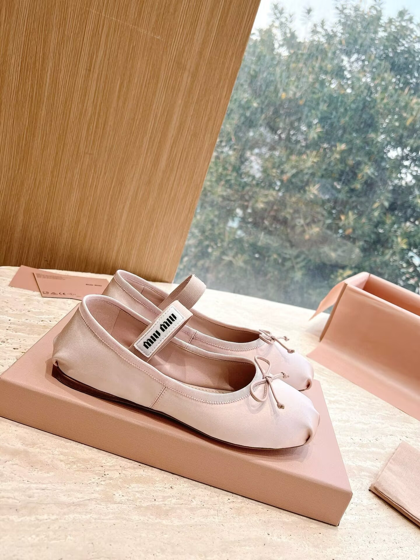 UA Miu Miu Satin Ballerinas