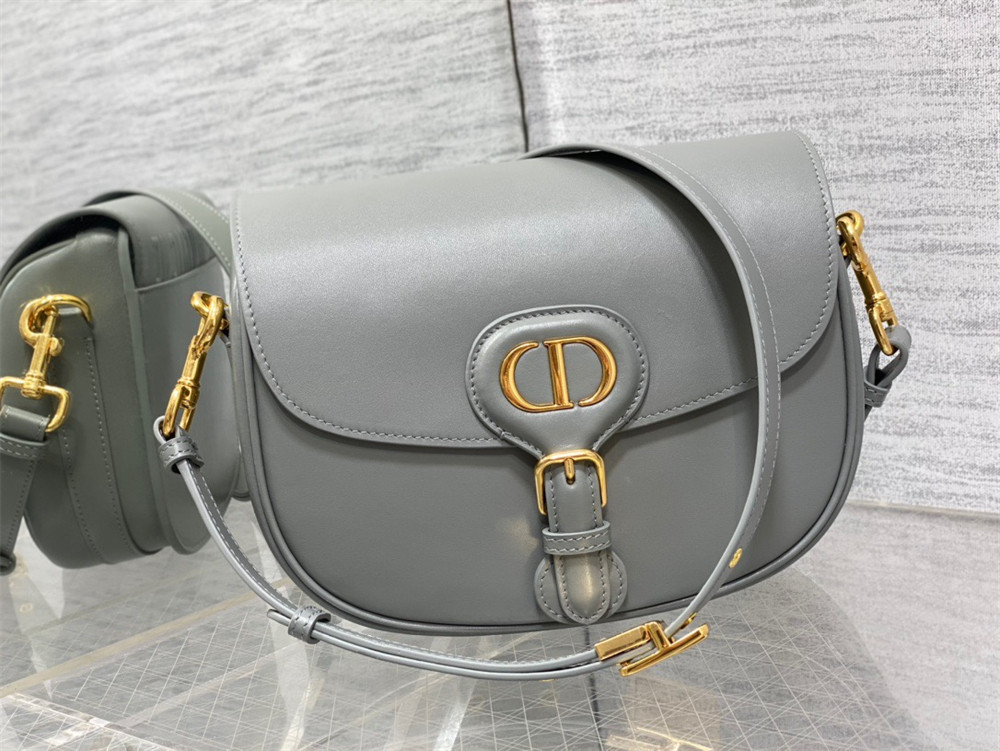 medium D*or bobby bag grey box calfskin