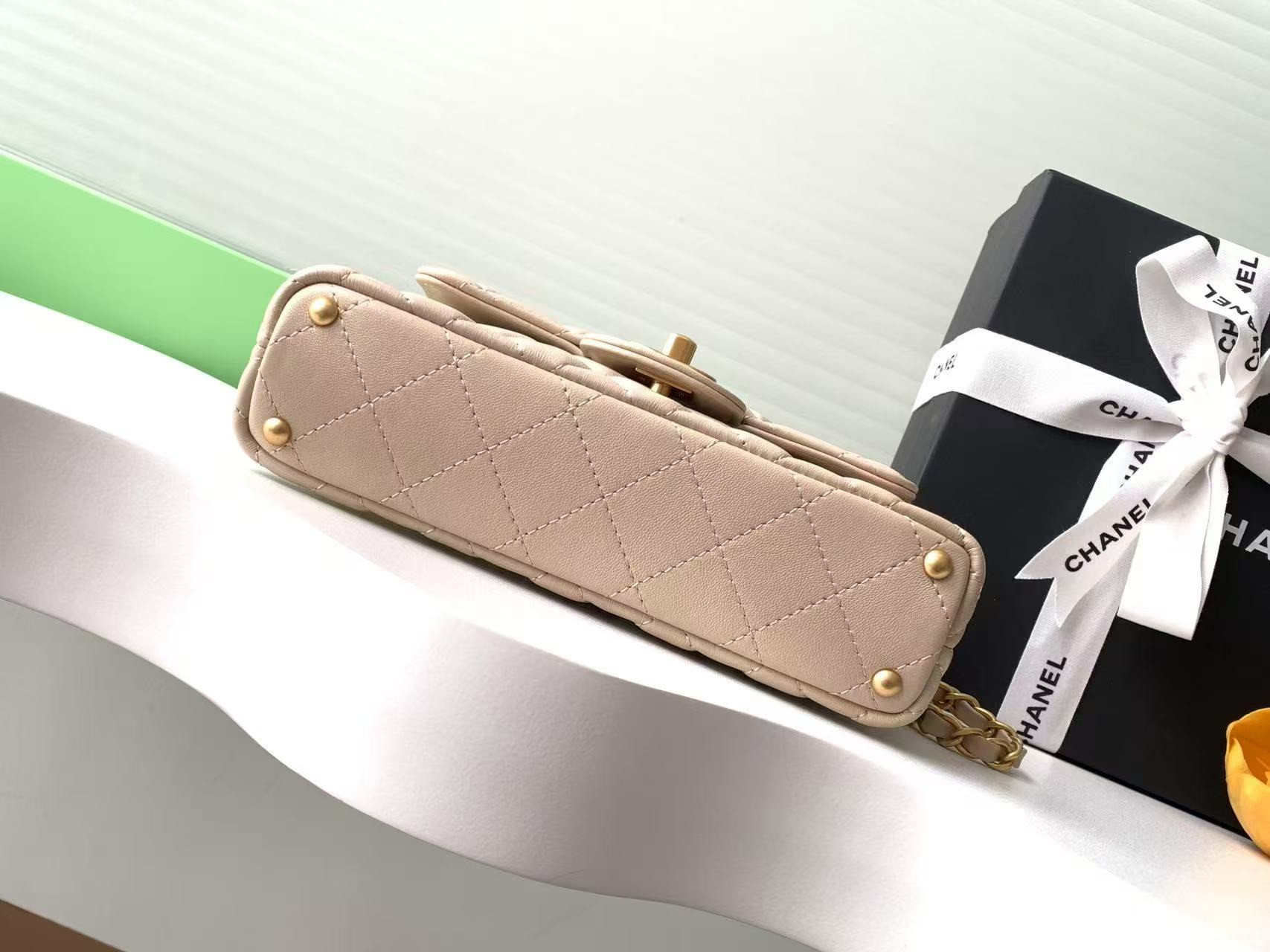 Ch*el small top handle flap bag as5355 14x20x6cm