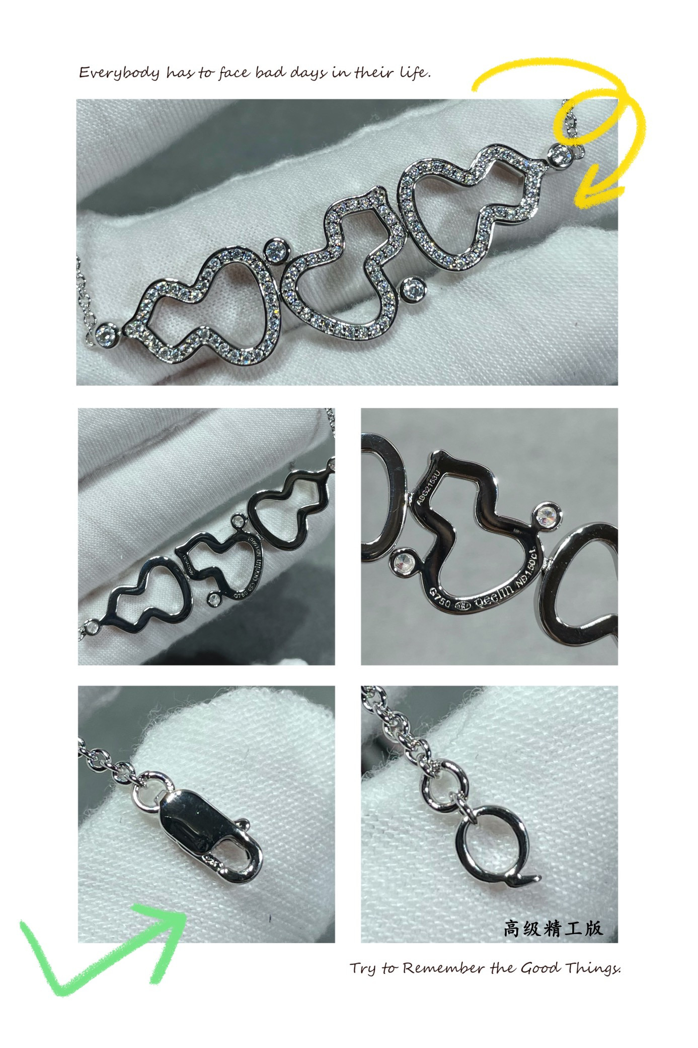 qeelin triple gourd full Di*m*nd bracelet