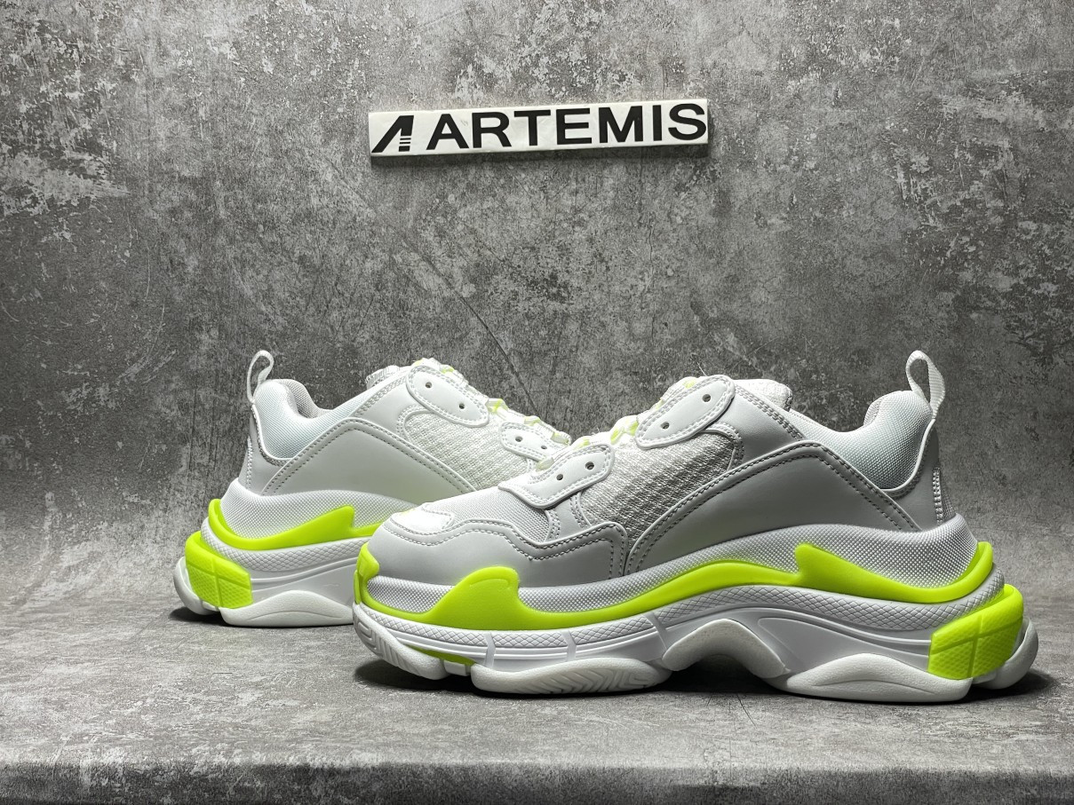 Balenciga Triple S White Fluo Yellow