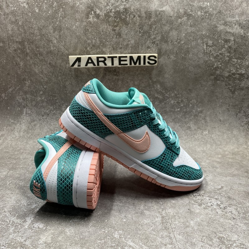 Nike Dunk Low Snakeskin Washed Teal Bleached Coral