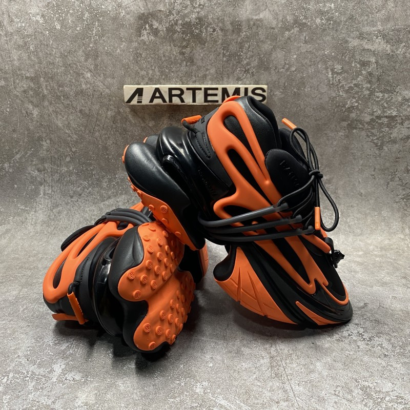 Balmain Neoprene And Leather Unicorn Low Top Sneakers