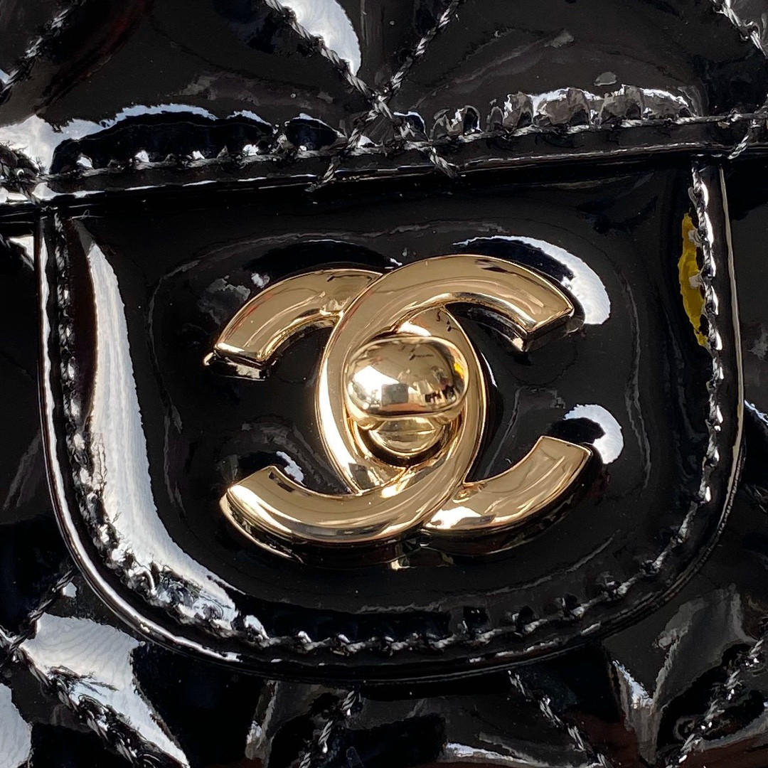 Ch*el mini flap bag & star coin purse black 5.9 × 7.8 × 2.5 in