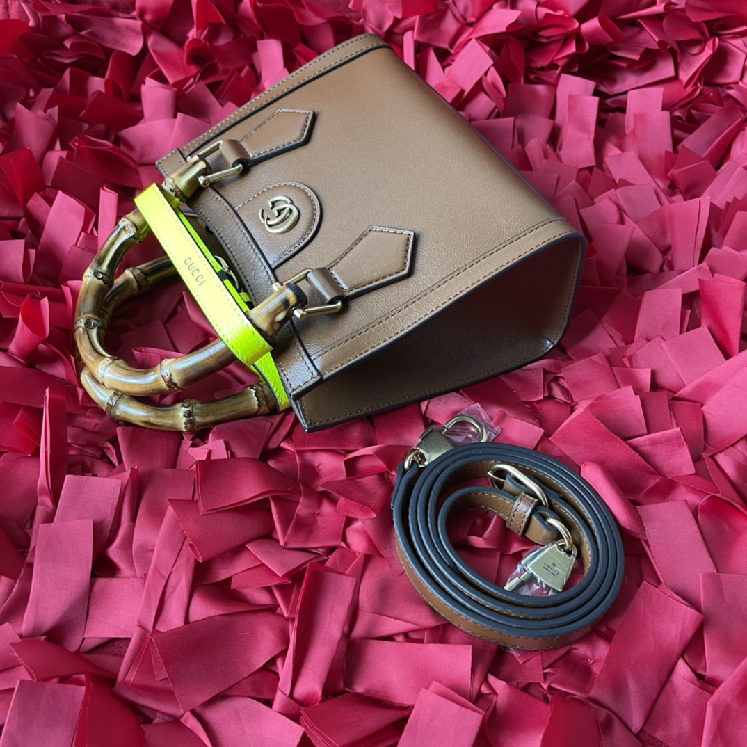 G*u*i diana mini tote bag khaki 20w x 16h x 10d cm