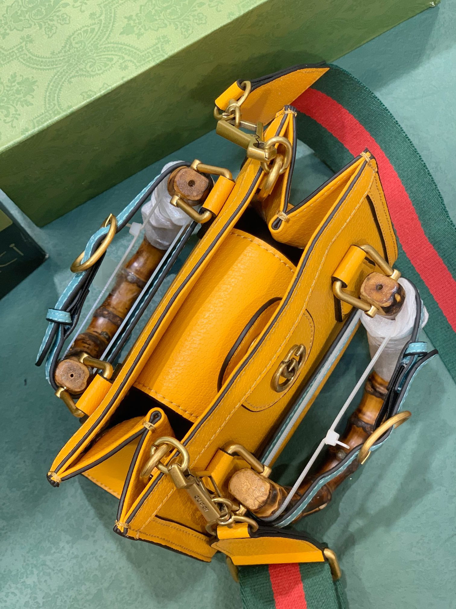 G*u*i diana mini tote bag orange 20w x 16h x 10d cm