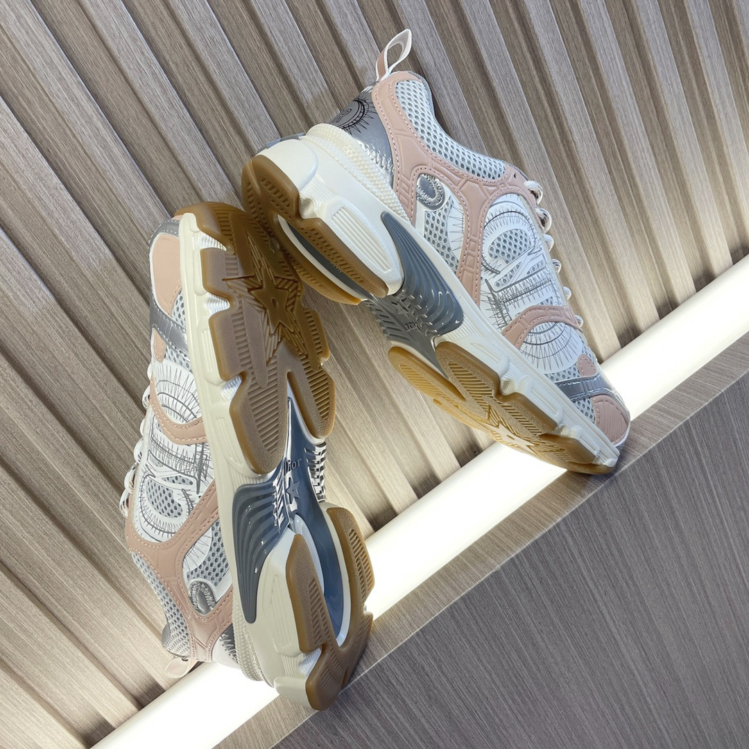 ua D*or chrono sneaker white mesh with nude and silver-tone