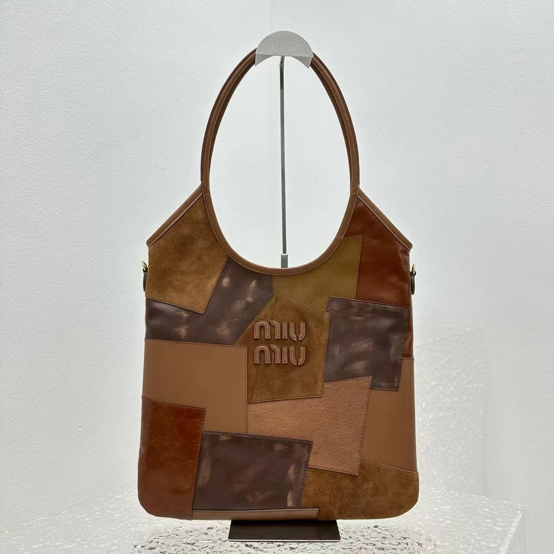Miu Miu IVY leather patchwork bag 40x35cm
