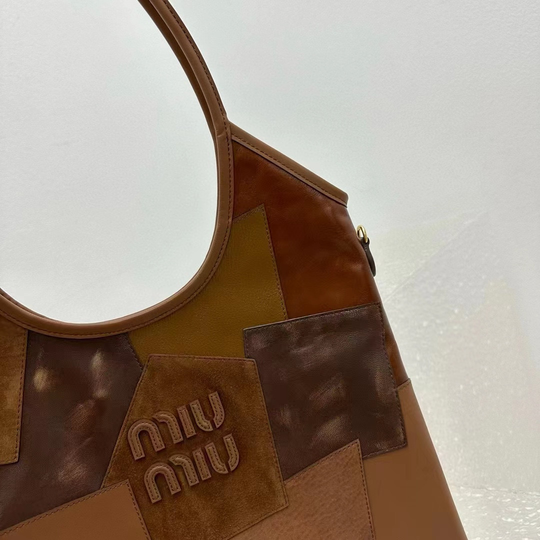 Miu Miu IVY leather patchwork bag 40x35cm