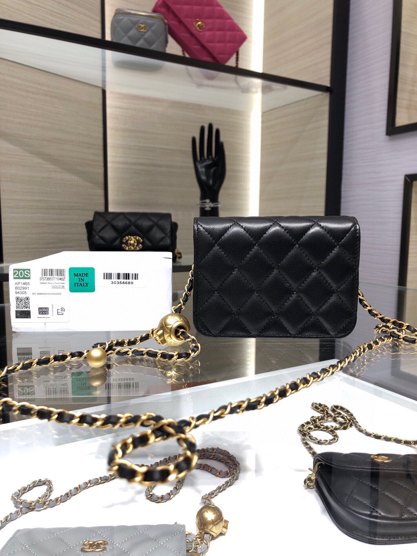 Ch*el 20s flap handbag ap1465 12x9cm