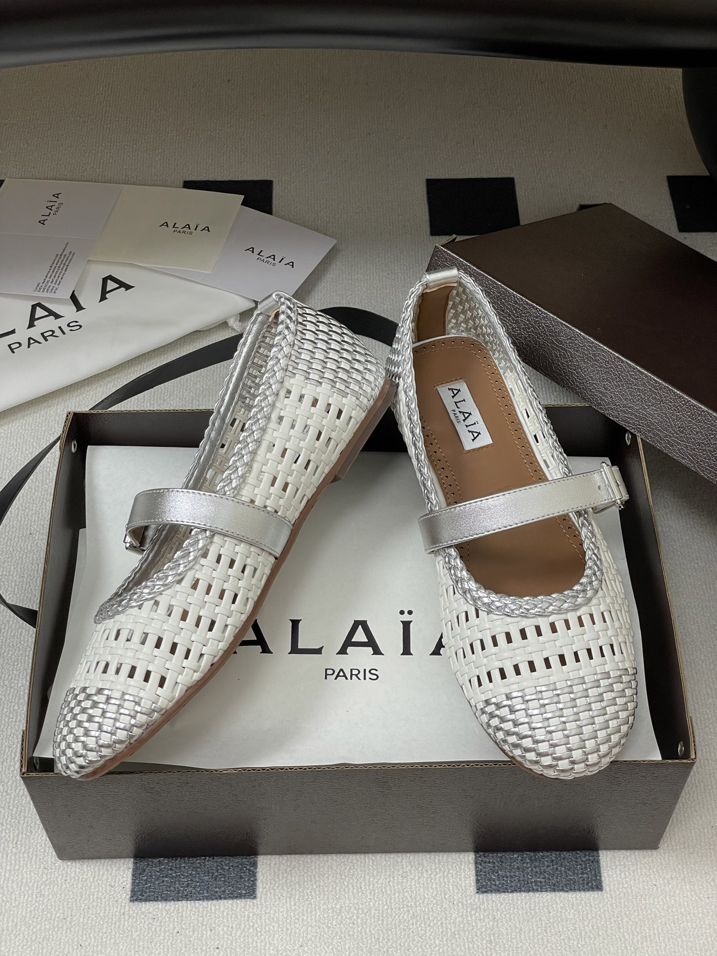 UA Alaïa Hollow Woven Mary Jane Flats(Customized Size 7-10 days production time)